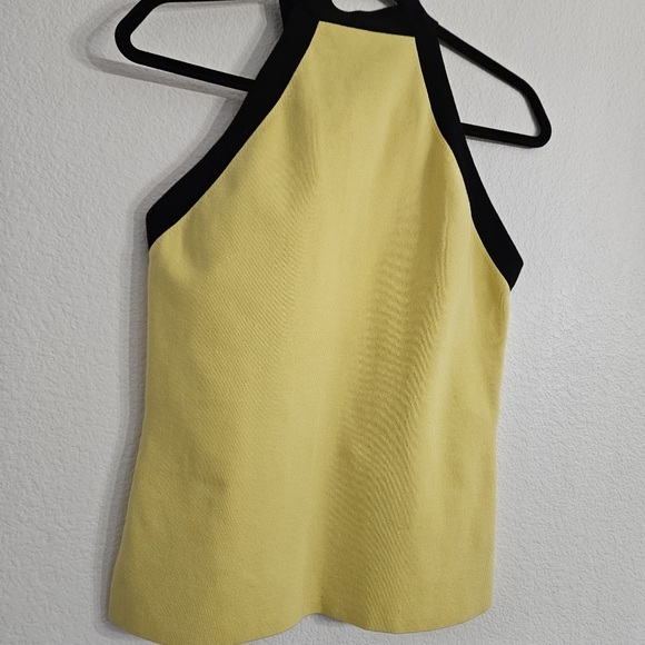 Cache Yellow Mod Colorblock Stretch Silk Halter Top Size Large - Picture 6 of 7